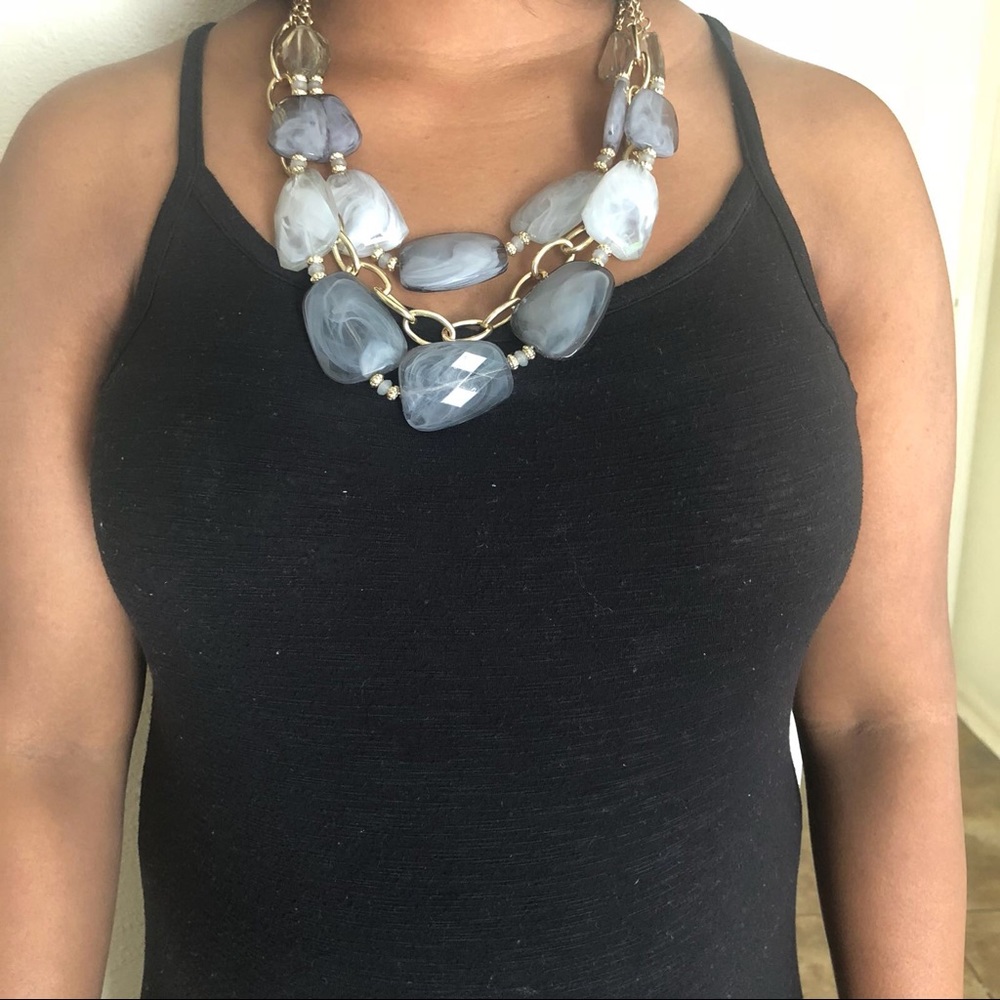 Resin beaded necklace